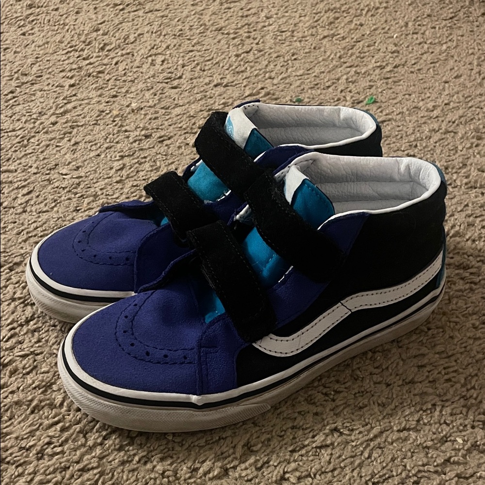 Kids Blue and Black High-Top Vans
